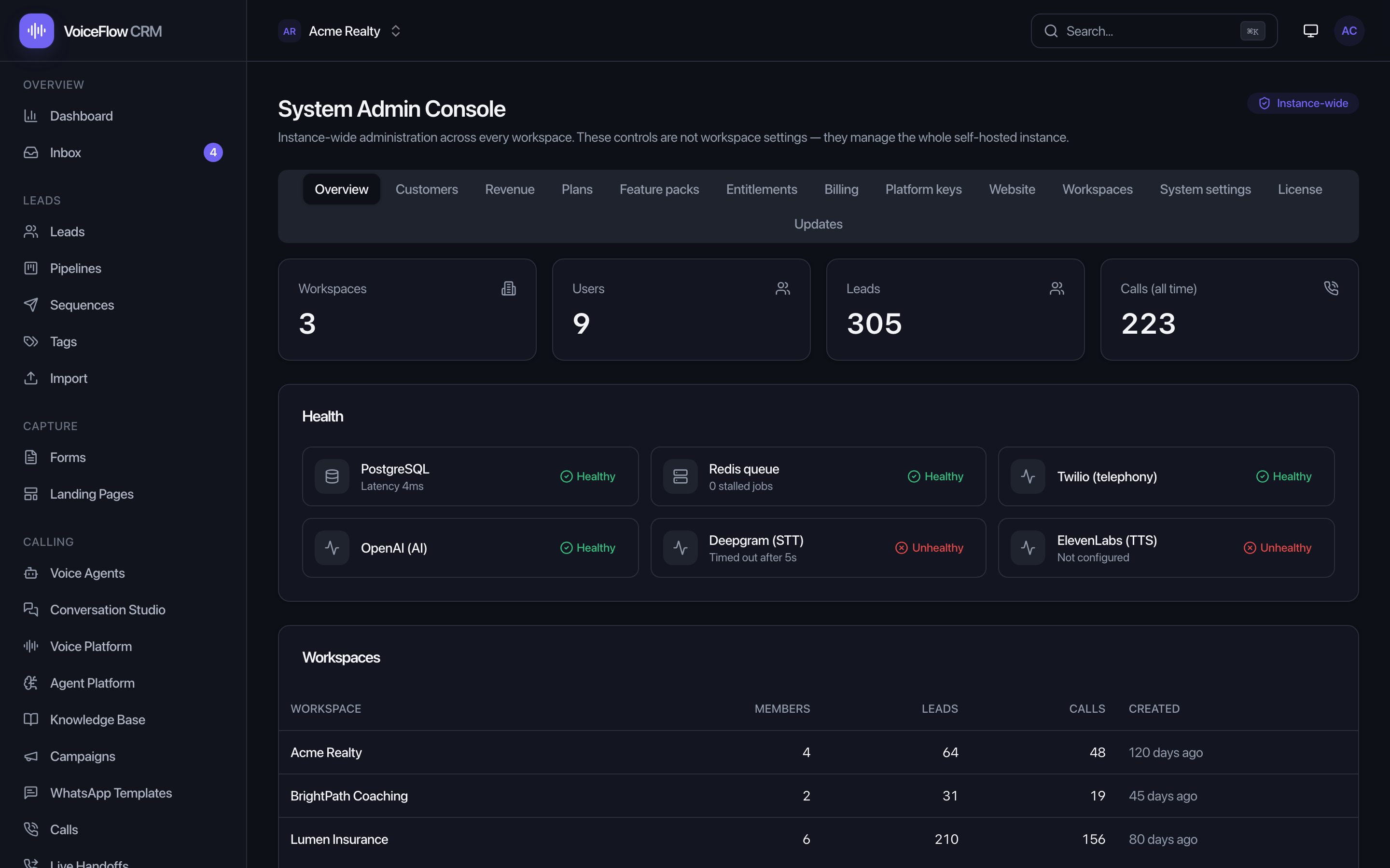 System Admin Console