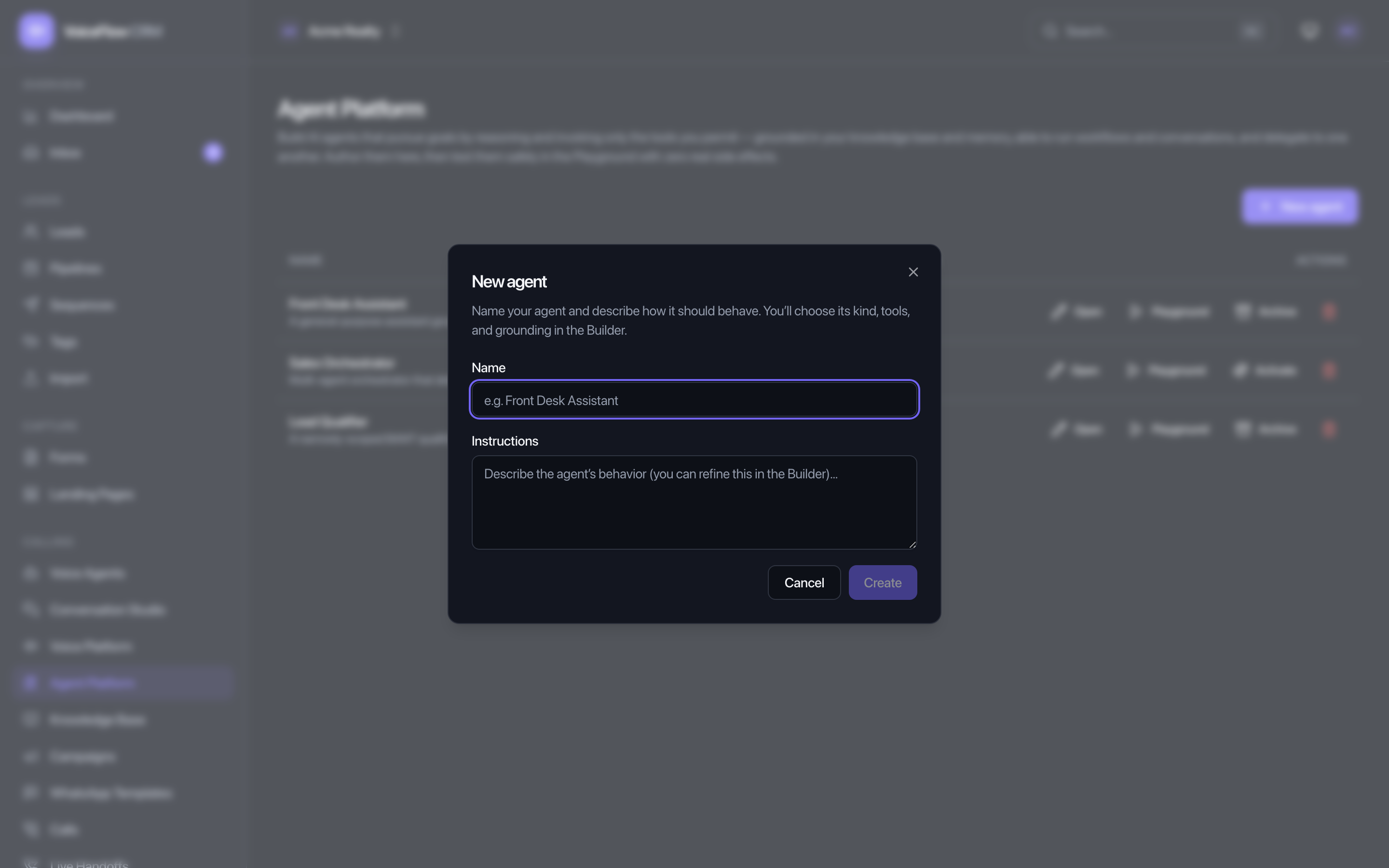 Create an agent