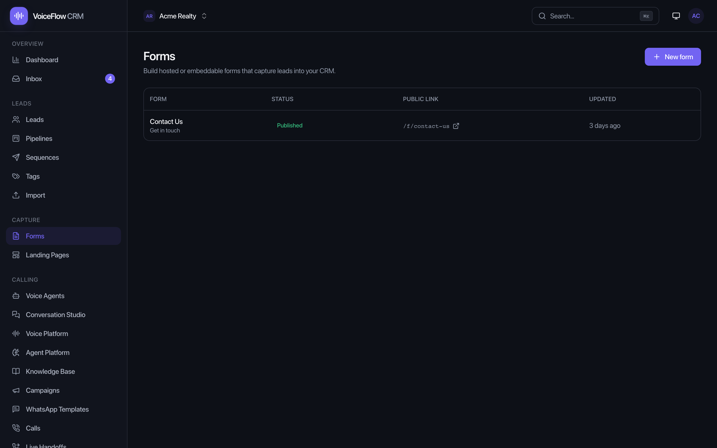 Forms & landing pages